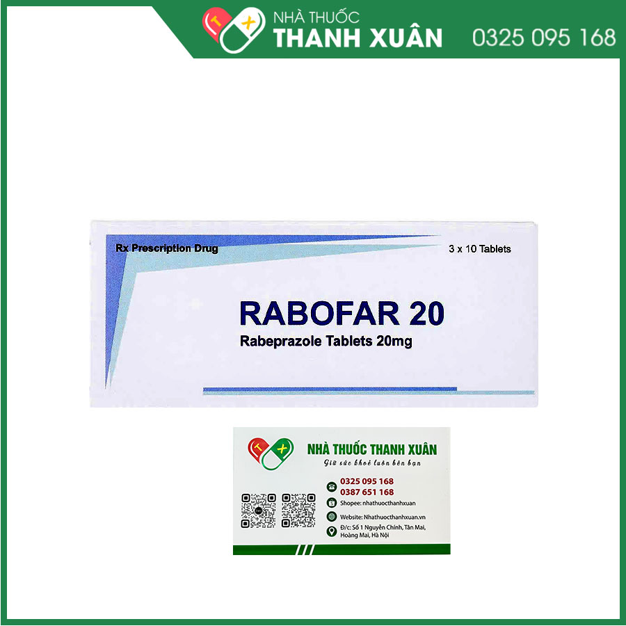 Rabofar-20 điều trị các bệnh lý về dạ dày, hội chứng Zollinger-Ellison